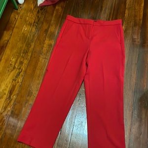 Bright red trousers